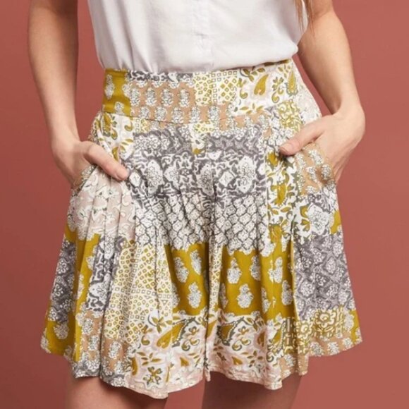 Anthropologie Maeve Patchwork High Rise Shorts Medium - Picture 1 of 11